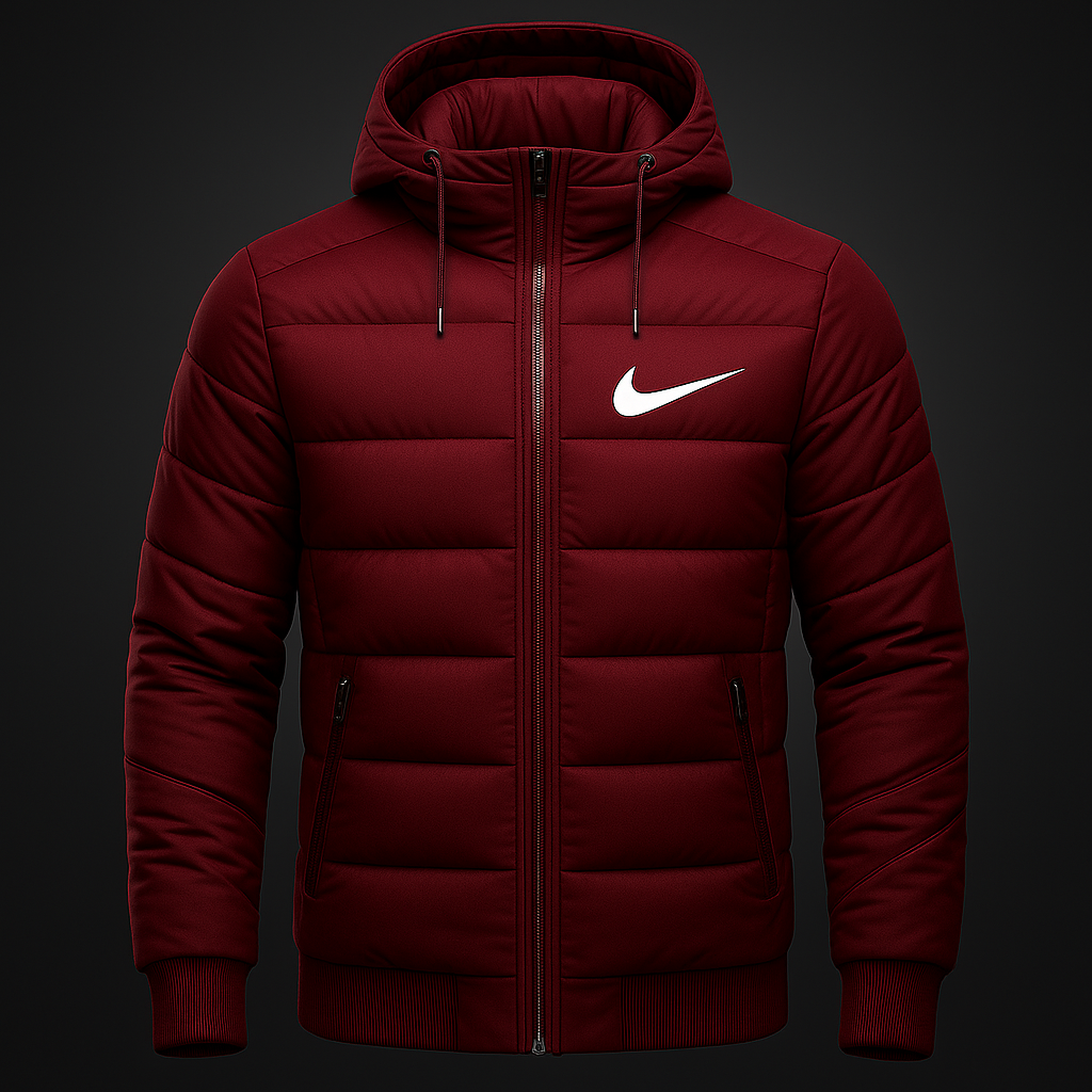 20250923 1952 SleekRedPufferJacket remix 01k5vymarrfp4bf7p0re3nby2q